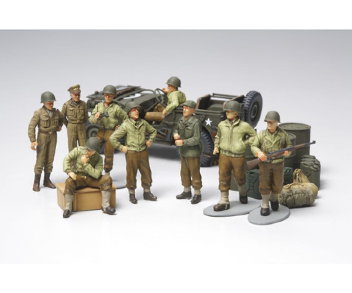 Tamiya WWII US Willys Jeep mit Figuren Set (9) 1:48 Plastik Modellbau Militär Bausatz