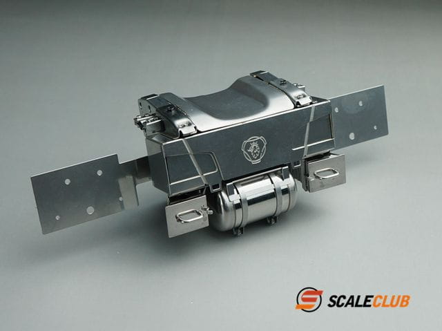 ScaleClub 1_14 Hecktraverse komplett fuer Scania Edelstahl - RC-Zubehoer