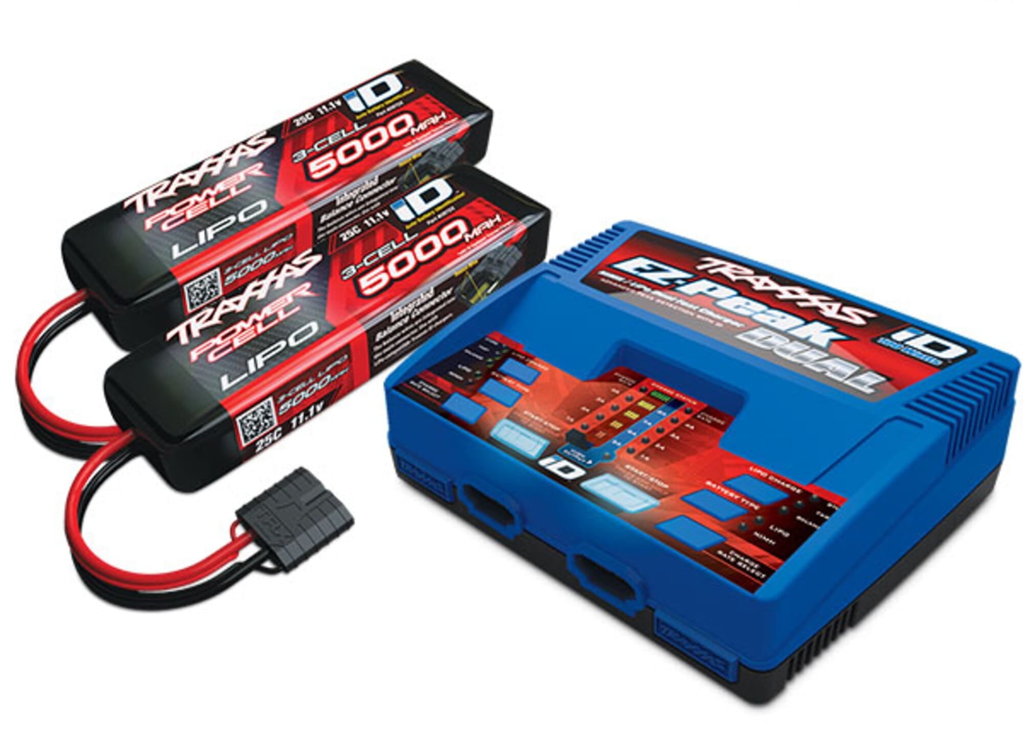 traxxas ez-peak dual 3s lipo komplettset 5000mah Traxxas EZ-Peak Dual 3s LiPo-Komplettset mit 2x 5000mAh Akkus und Ladegeraet