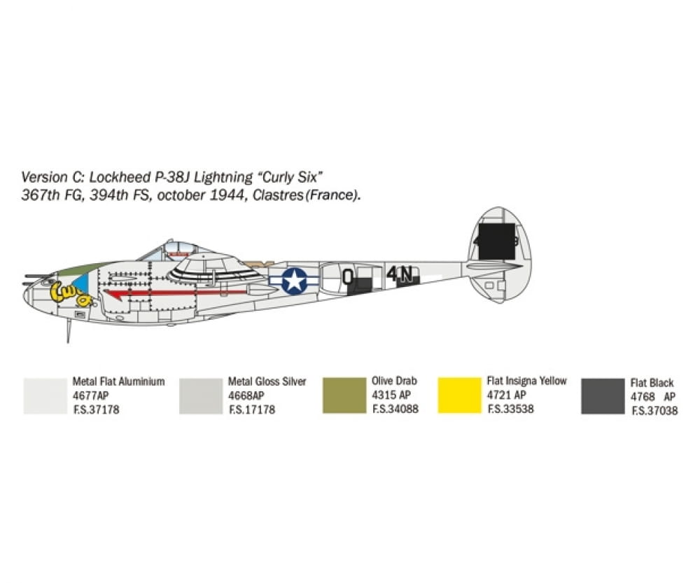 Italeri 1:72 US P-38J Lightning