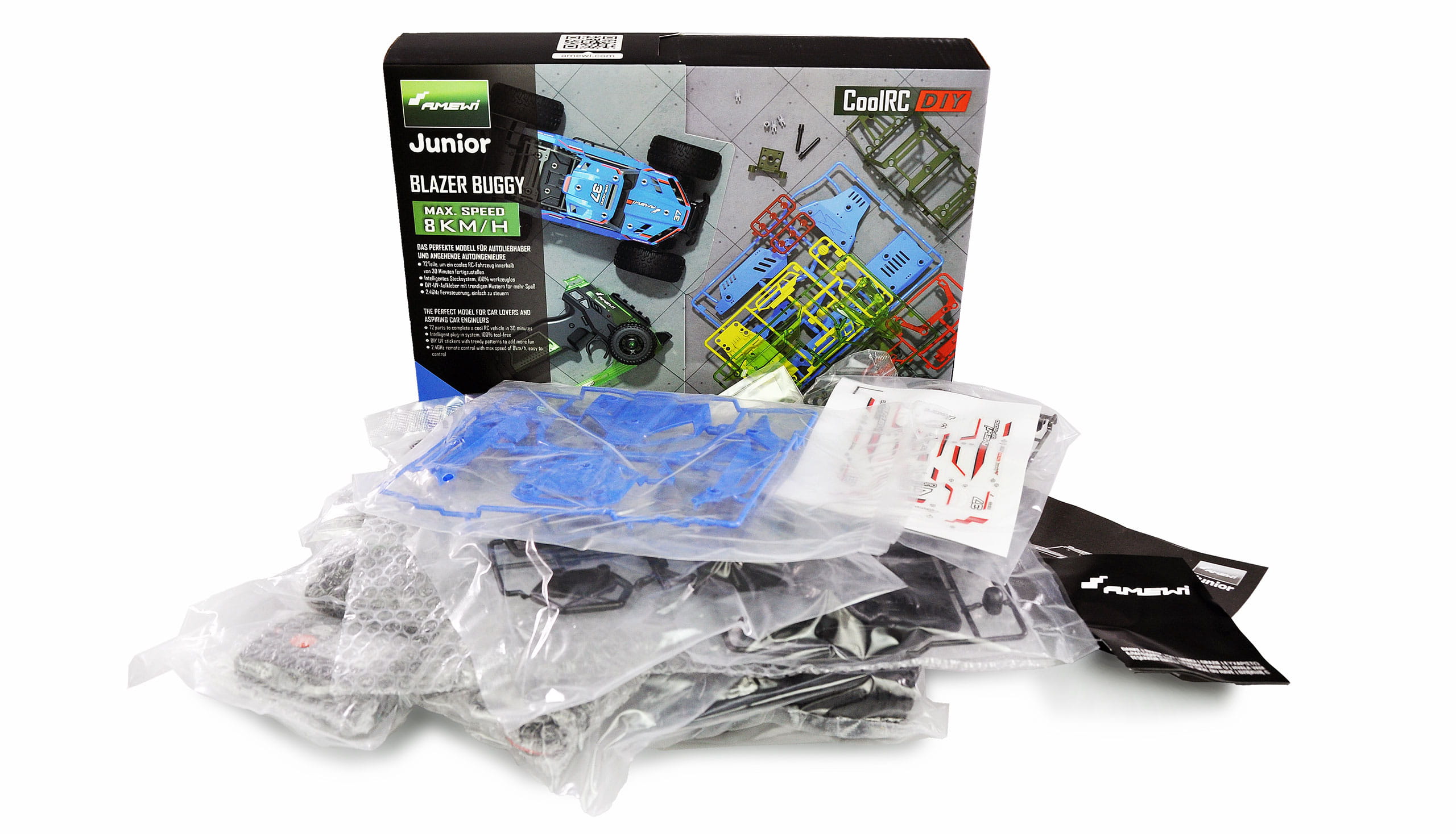 Amewi CoolRC DIY Blazer Buggy 1:18 2WD RC Auto Bausatz blau Amewi CoolRC DIY Blazer Buggy 1:18 2WD RC Auto Bausatz blau