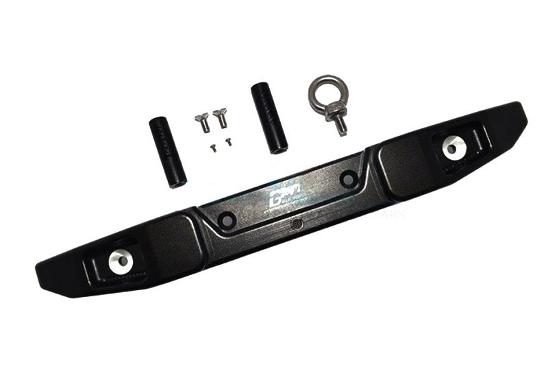GPM ALUMINUM REAR BUMPER WITH HOOK _ 5MM LED LIGHT - 9PC SET fuer SCX6 Jeep JLU Wrangler 4WD _ black 