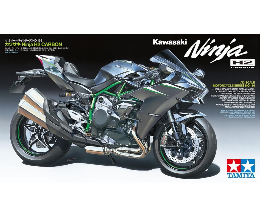 Tamiya Kawasaki Ninja H2 Carbon Motorrad 1:12 Plastik Modellbau Bausatz