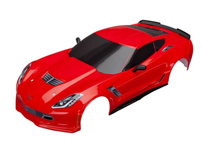 Traxxas Karosserie Chevrolet Corvette Z06 rot mit Decals montiert Traxxas Karosserie Chevrolet Corvette Z06 rot mit Decals montiert