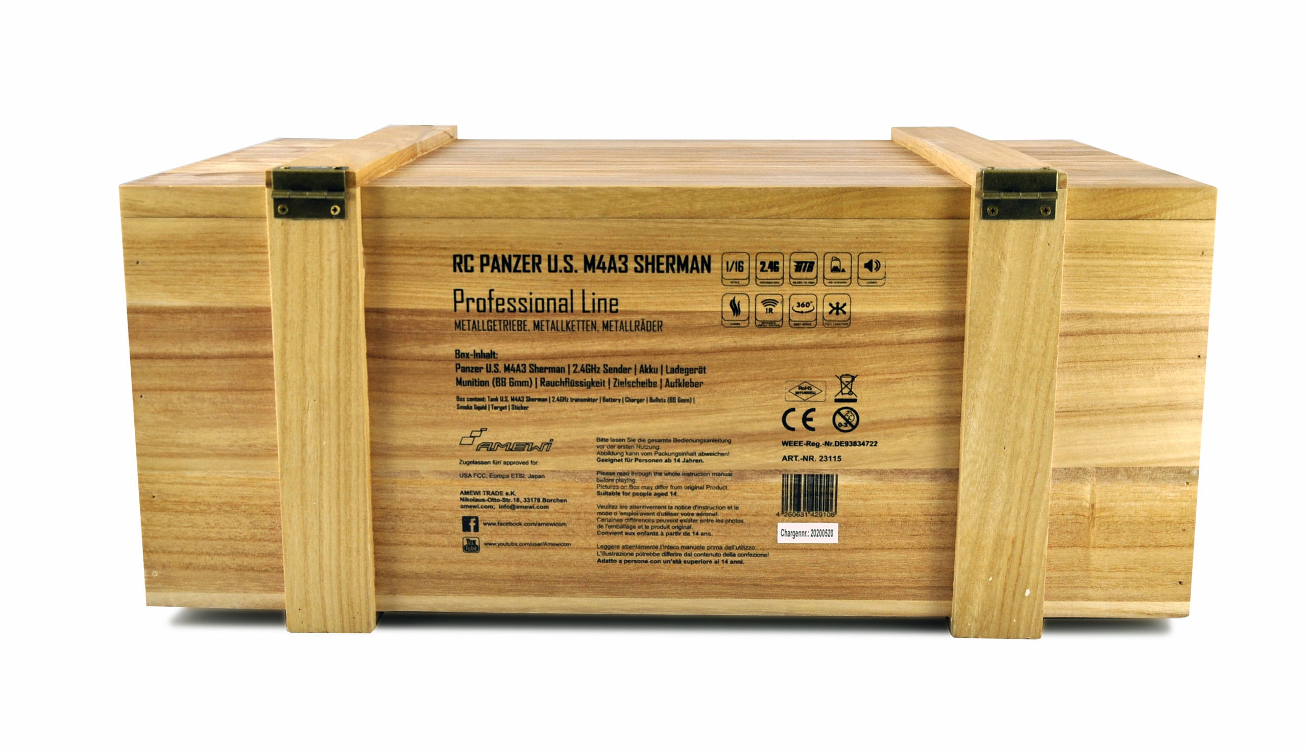 Amewi RC Panzer Sherman M4A3 1_16 Professional Line IR_BB