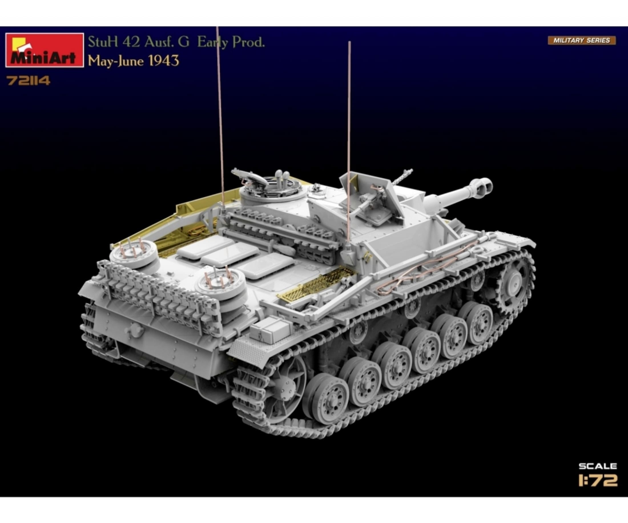 MiniArt 1_72 StuH 42 Ausf. G fruehe Produktion Plastik Modellbausatz - RC-Zubehoer