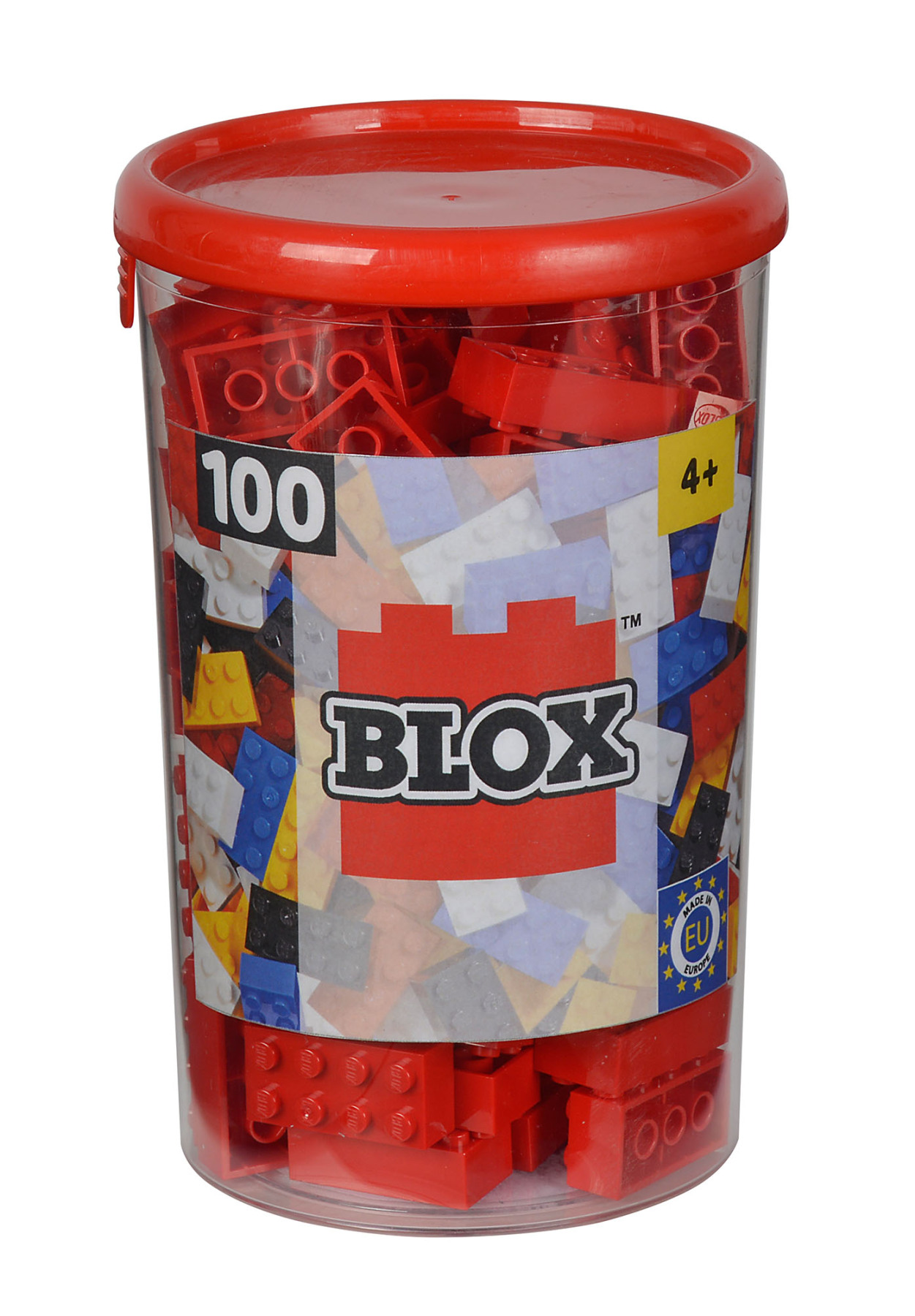 Simba Toys Bausteine Blox 100 rote 8er Steine in Dose
