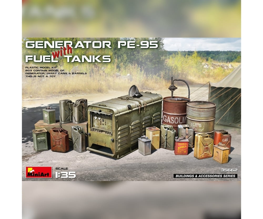 MiniArt 1_ 35 Stromgenerator PE-95 m. Kanistern Plastik Modellbausatz - RC-Zubehoer
