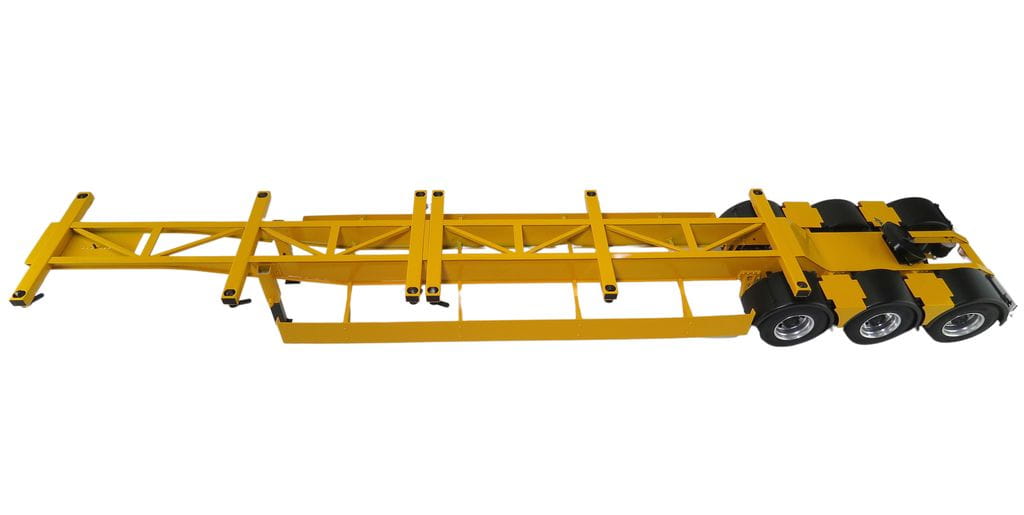JXModel 1_14 B-Doppel-Trailer mit Sattel gelb fuer Container 40ft - RC-Zubehoer