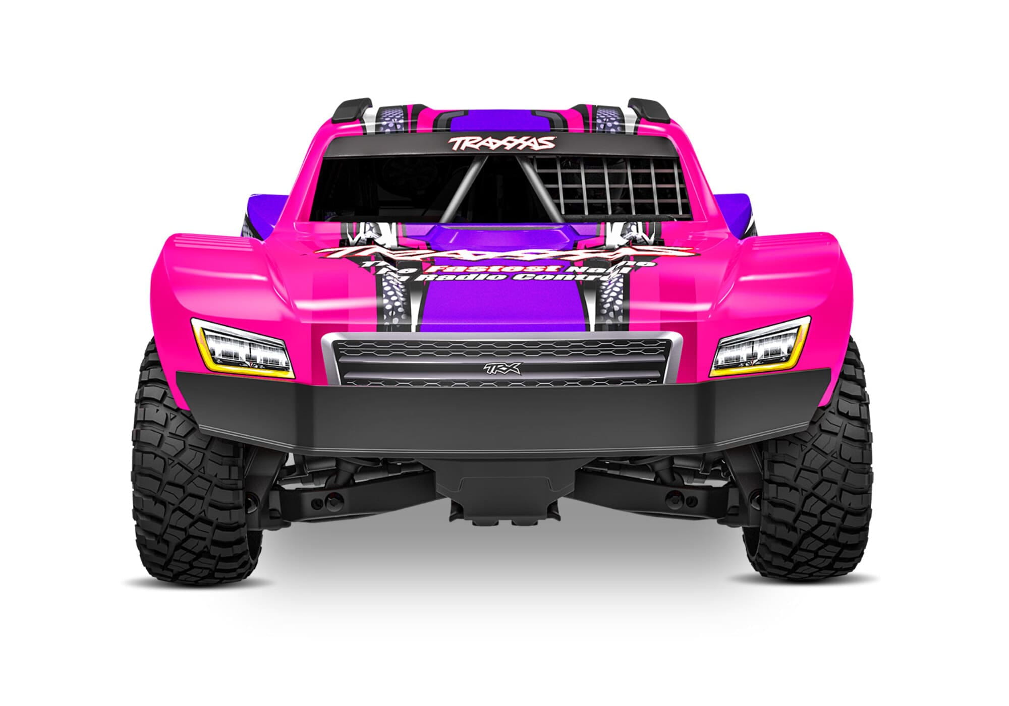 Traxxas Mini-Slash BL-2S 4x4 Pink Short Course RC Truck mit Akku und Ladegeraet