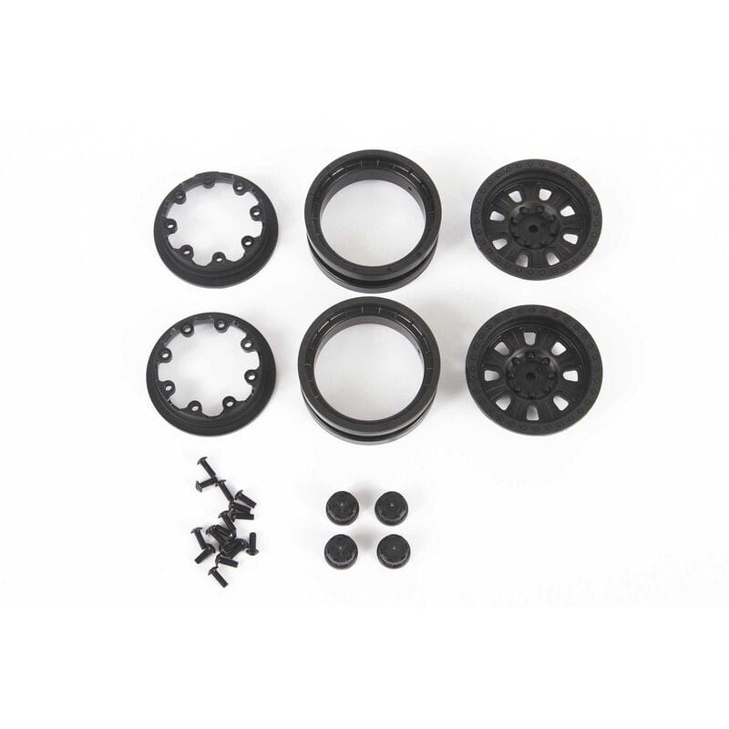 Axial 1.9 3pc. Raceline Monster Beadlock Wheels Blk (2) Axial 1.9 3pc. Raceline Monster Beadlock Wheels Blk (2)
