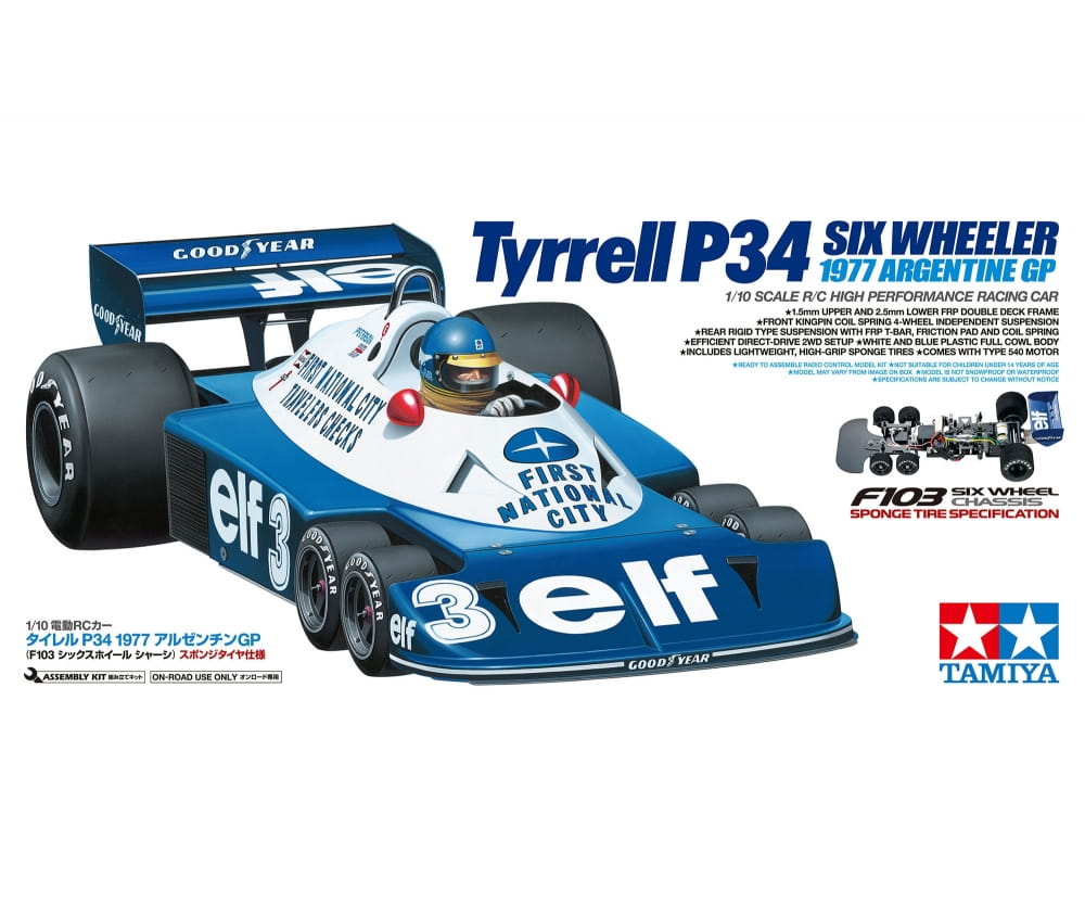 Tamiya RC 1:10 Tyrell P34 SixWheeler F103 Bausatz Tamiya RC 1:10 Tyrell P34 SixWheeler F103 Bausatz