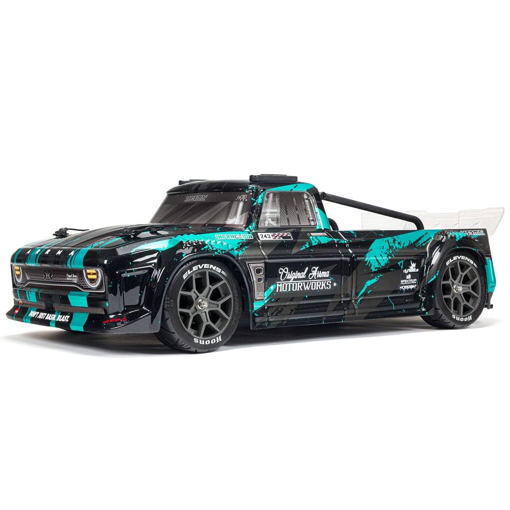 Arrma RC Car INFRACTION 4X4 Street Bash 3S BLX 1:8 Resto-Mod Truck Teal Arrma RC Car INFRACTION 4X4 Street Bash 3S BLX 1:8 Resto-Mod Truck Teal