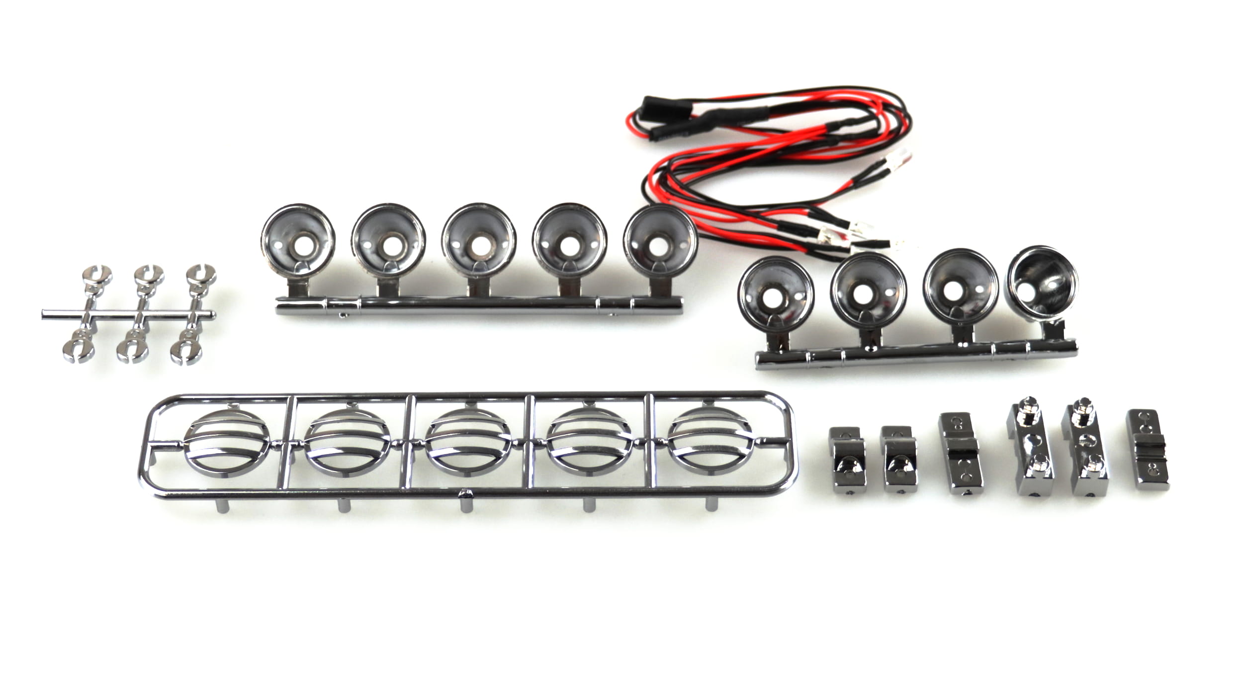 Amewi LED Crawler Dachscheinwerfer Chrom_ 5er Spot - RC-Zubehoer