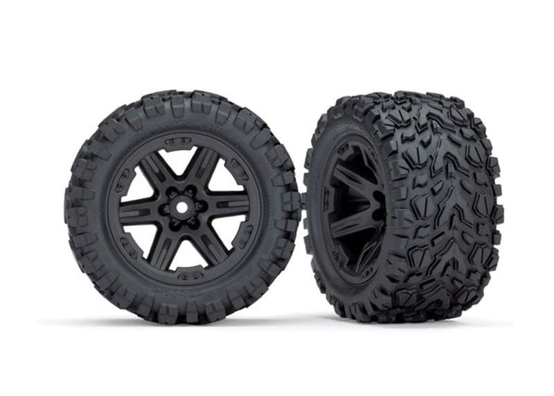 Traxxas Reifen _ Felgen montiert 2.8 _Rustler 4X4_ Felgen schwarz El - RC-Zubehoer