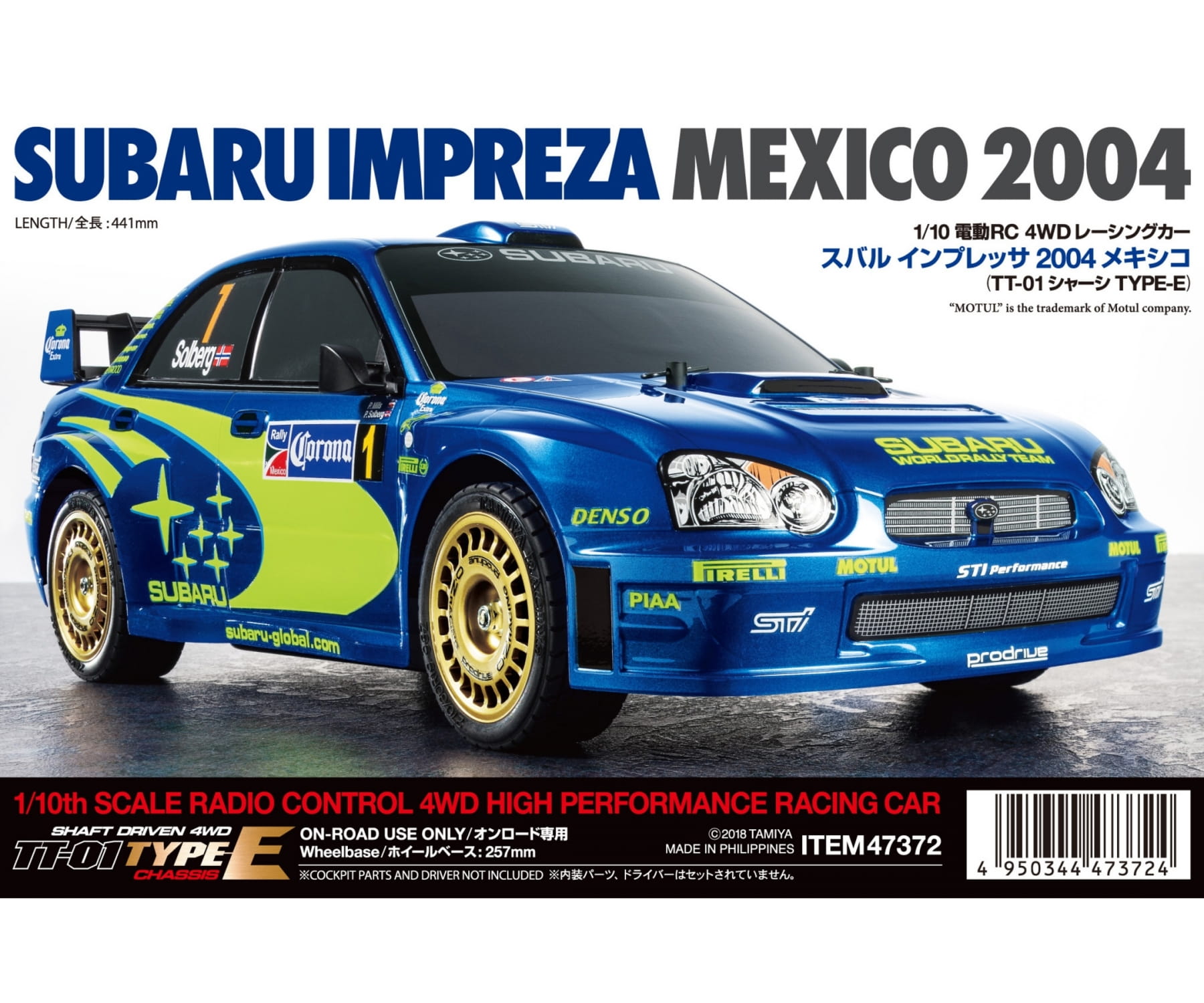 Tamiya 1:10 RC Subaru Impreza WRX 2004 (TT-01E) 2,4Ghz Komplett Set