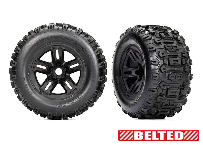 Traxxas Slegdehammer Belted Reifen auf 3-8 Felge schwarz