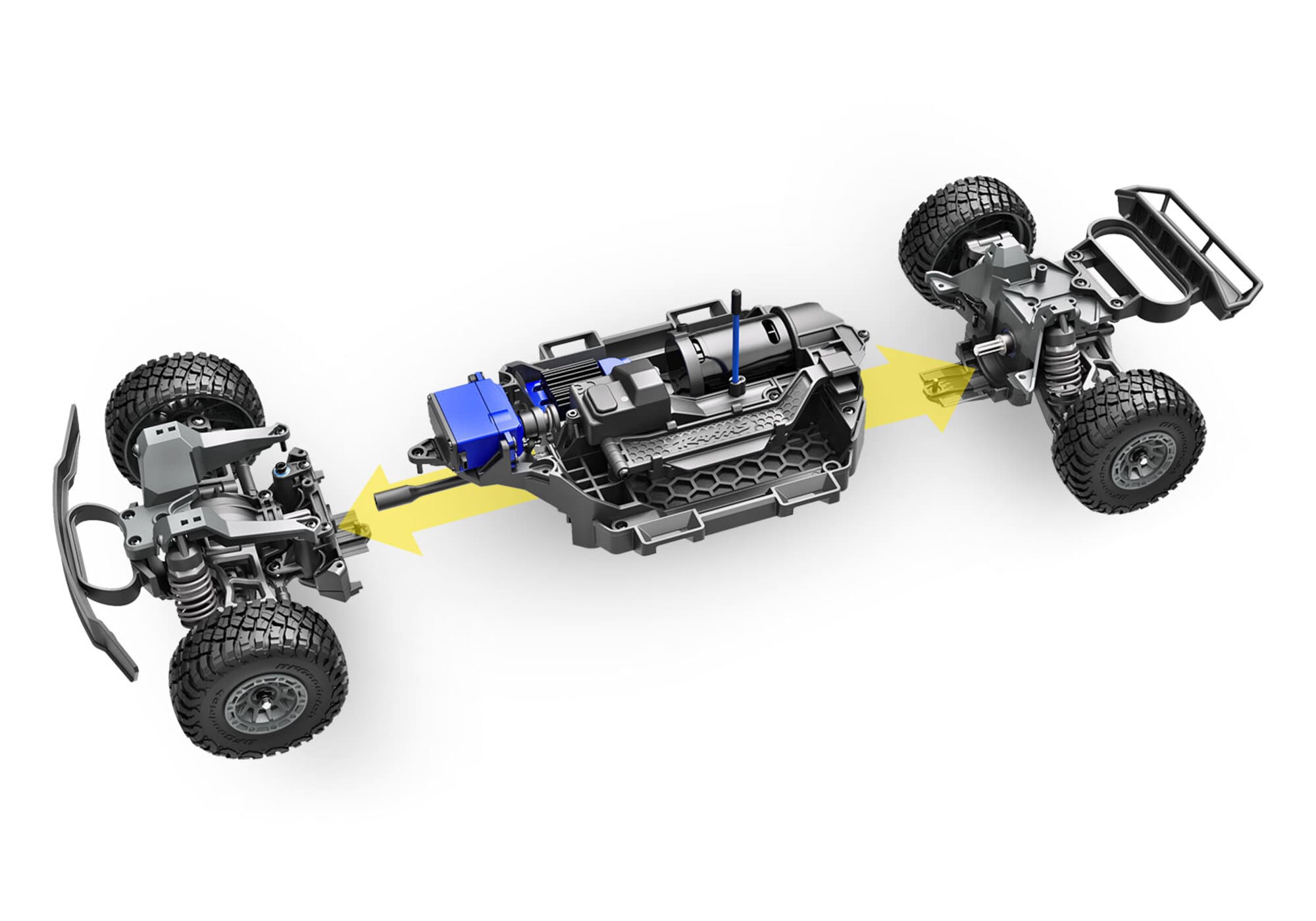 Traxxas Mini-Slash BL-2S 4x4 Gruen Short Course RC Truck mit Akku und Ladegeraet