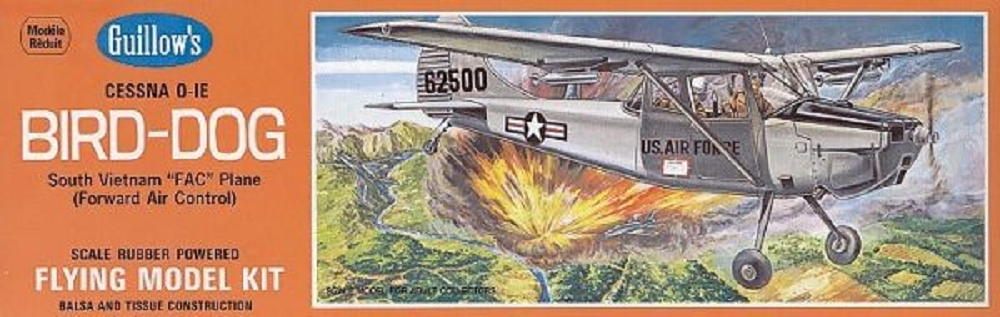 Guillow's Freiflugmodell Cessna Bird Dog Wurfgleiter Flieger Balsabausatz