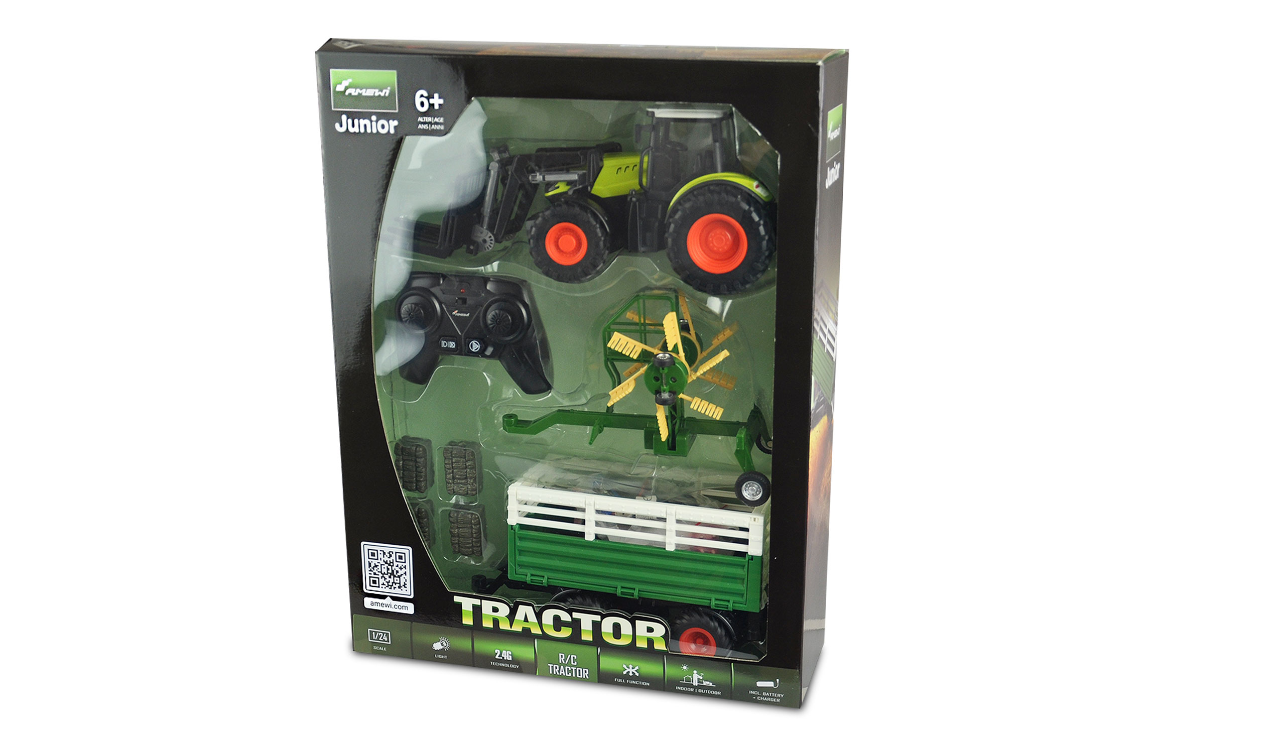 Amewi RC Traktor mit XL-Zubehoerpaket 1_24 RTR gruen - RC-Zubehoer