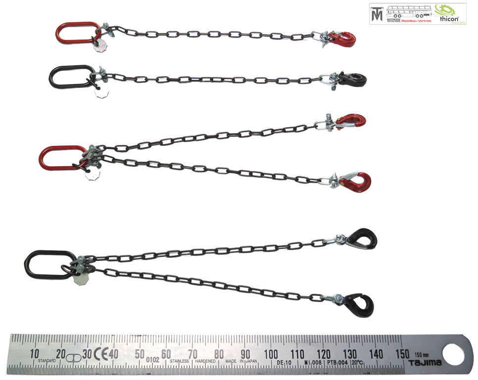 Thicon 1:14 Anschlagkette 10cm mit 1x Haken rot und Plakette