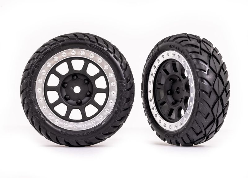 Traxxas Anaconda Reifen auf Felge Bandit 2.2 Graphite-grau Satin-Chr - RC-Zubehoer