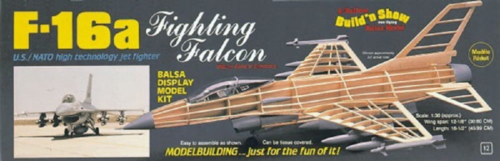 Guillow's Standmodell F-16a Fighting Falcon 1:30 Balsabausatz