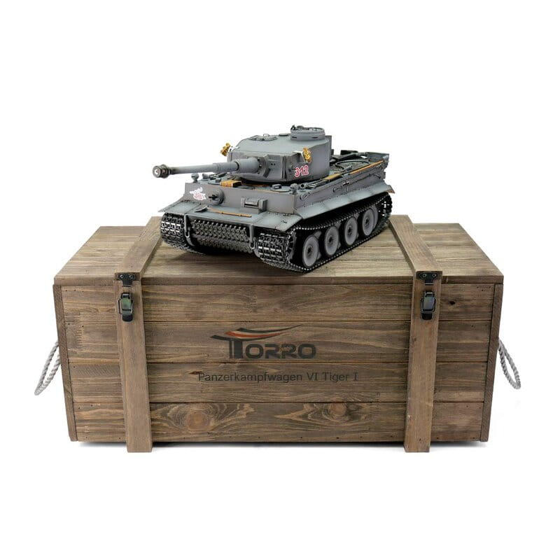 Torro Tiger 1 Fruehe Ausf. RC Panzer 1_16 Pro BB Kanonen-Rauch Holzkiste