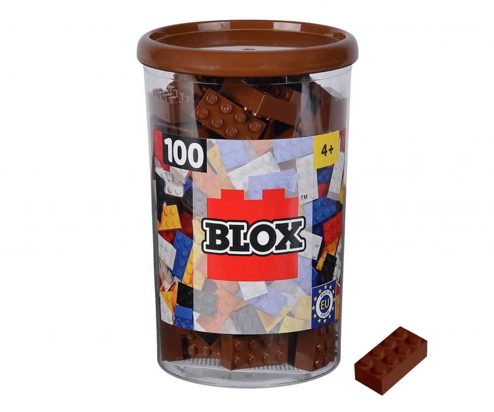 Simba Toys Blox 100 Bausteine braune 8er Steine in Dose