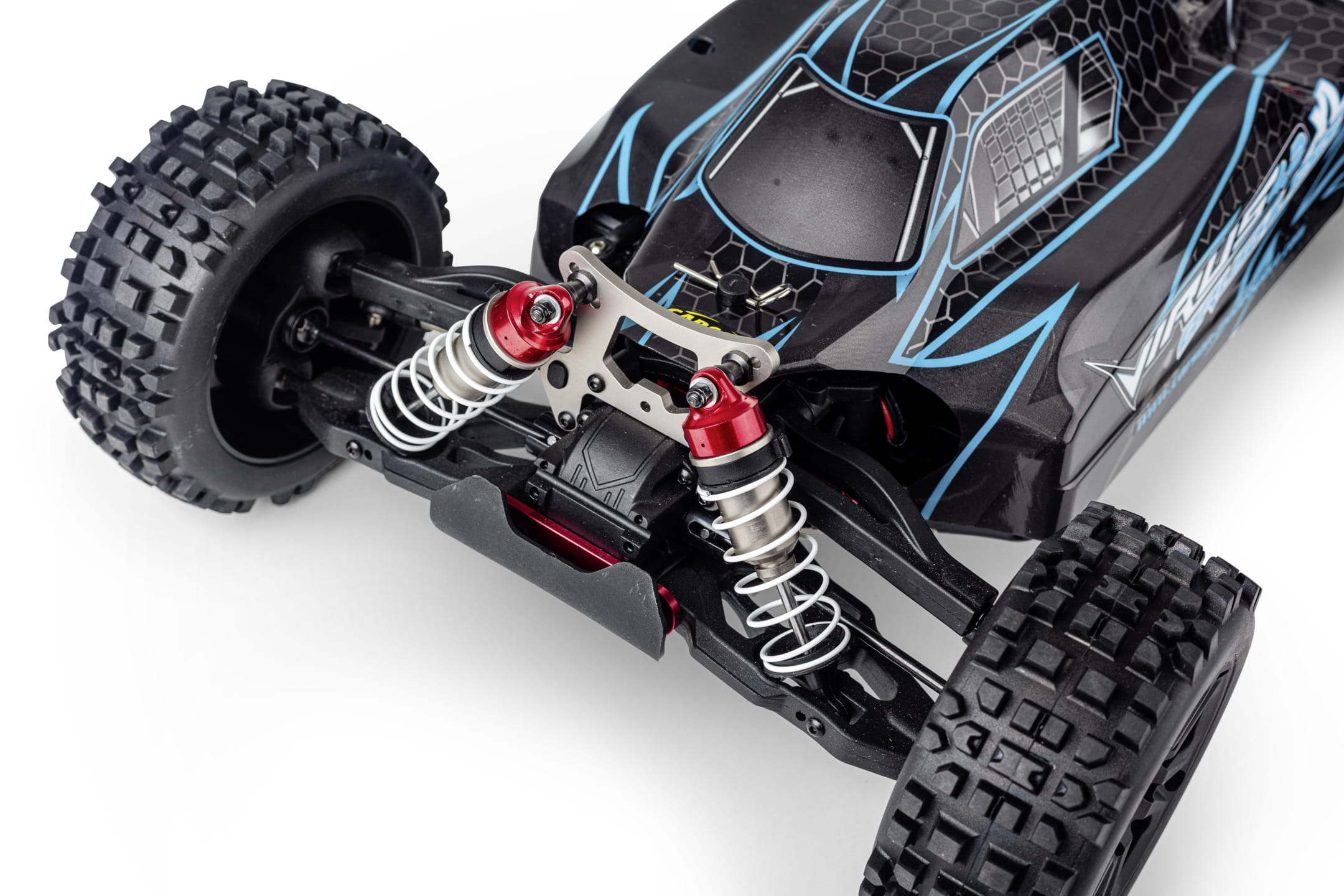 Carson 1_8 Virus 4_2 XL Brushless RTR Offroad Buggy 80 km_h - LiPo Akku und 2.4 GHz Schwarz - Tuerkis