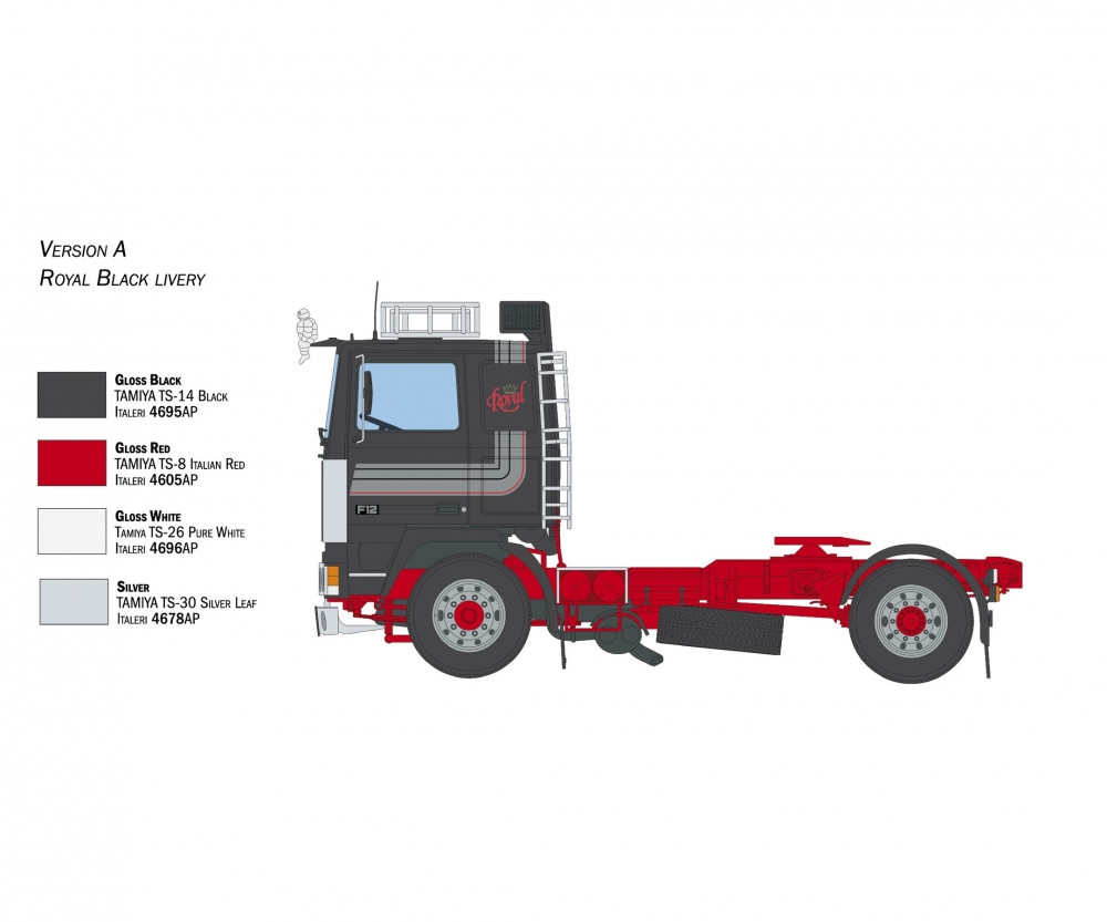 Italeri 1:24 Volvo F-12 Intercooler Low Roof Truck Plastik Modellbau Bausatz