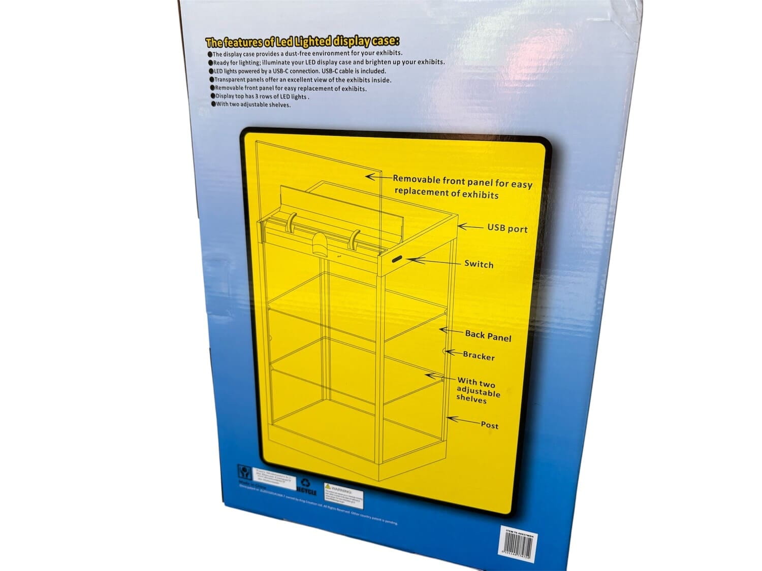 Triple9 LED-Vitrine 1_18 Weiss mit Regalboeden_