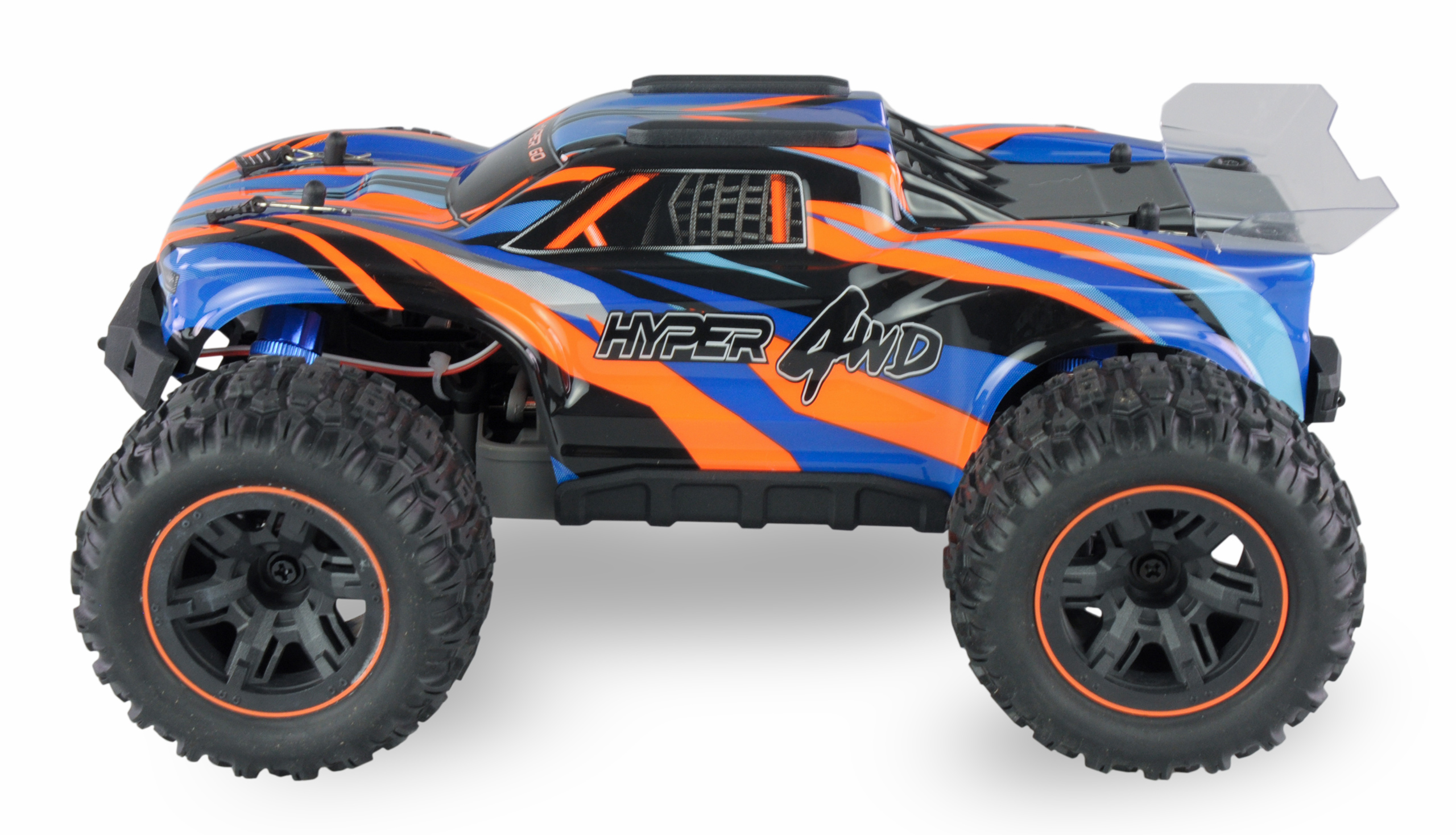 Amewi Hyper GO Truggy 4WD brushed 1_16 RTR in Blau und Orange - Offroad Truggy mit LED-Beleuchtung