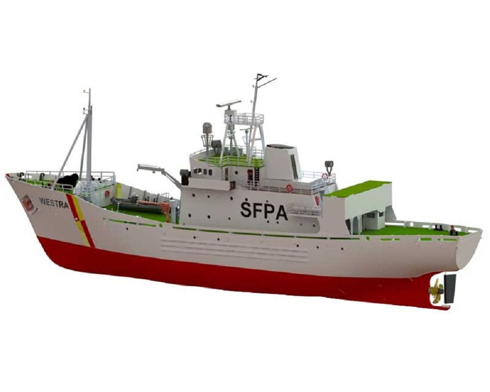Türkmodel FPV Fischerschutzbehörde Westra Fischerei Patrouillenboot 1:50 Holzbausatz