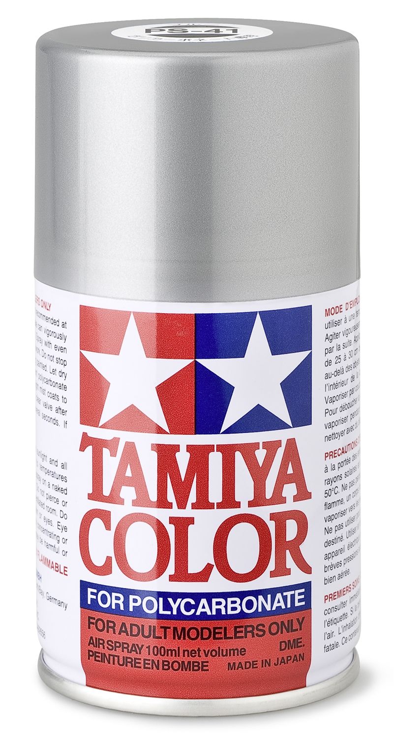 Tamiya PS-41 Hell Silber Sprühfarbe 100ml für Polycarbonat ( Lexanfarbe )