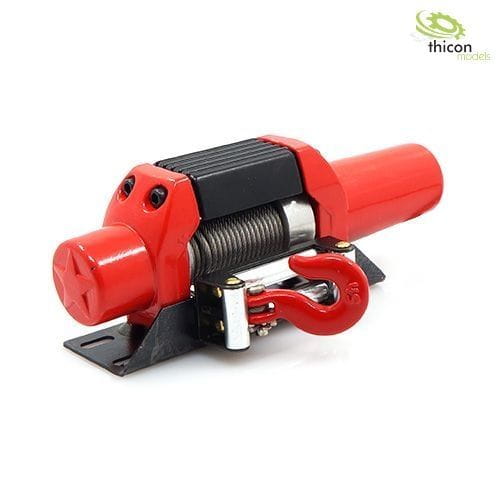 Thicon 1:10/1:14 Seilwinde aus Metall rot mit Stahlseil 7,2V