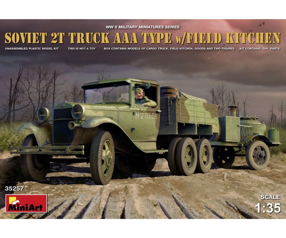 Plastikmodellbau von Miniart 1-35 sov 2to lkw aaa m feldkueche