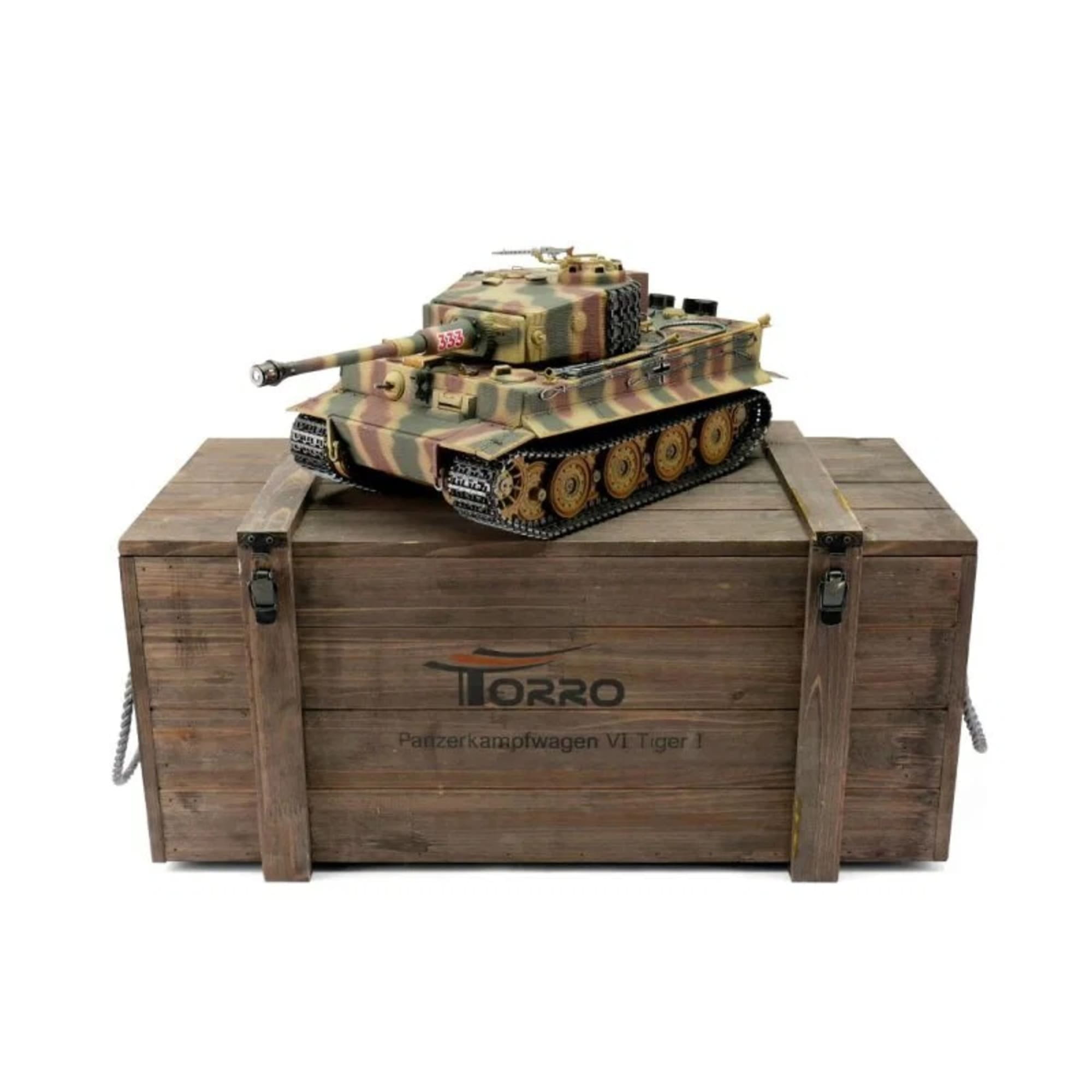 Torro Tiger 1 Spaete Ausfuehrung RC Panzer 1_16 Pro Edition IR Kanonen-Rauch Sommertarn