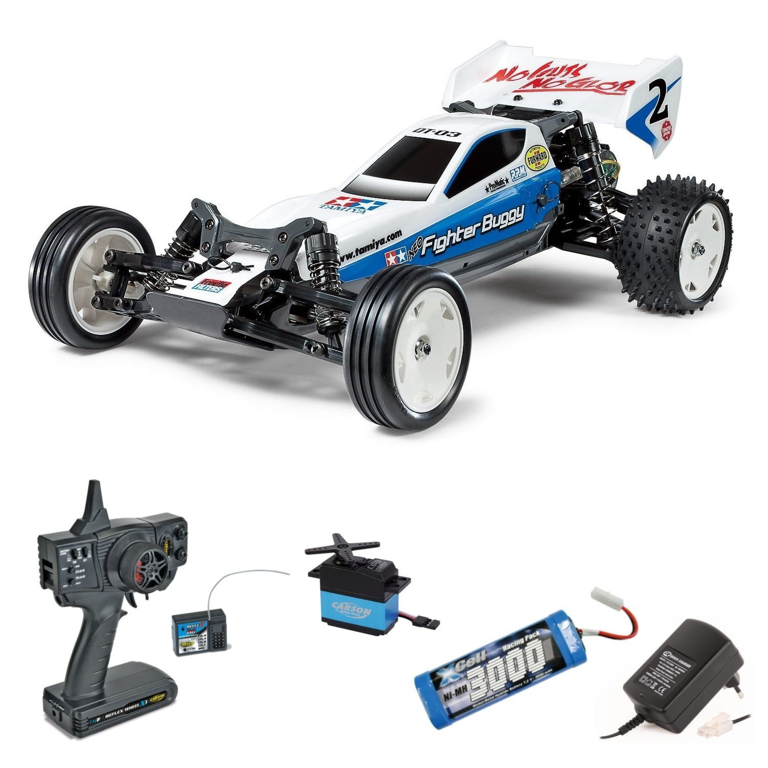 Tamiya Neo Fighter Buggy Komplettset 1_10 mit RC-System und Akku