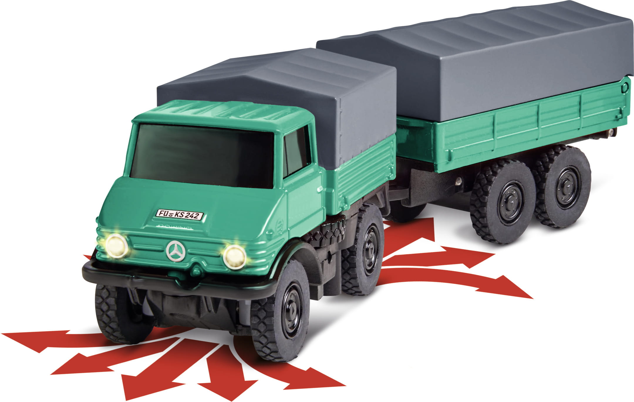 Carson RC Mercedes-Benz Unimog U406 Forst mit Haenger 1_87 RTR_