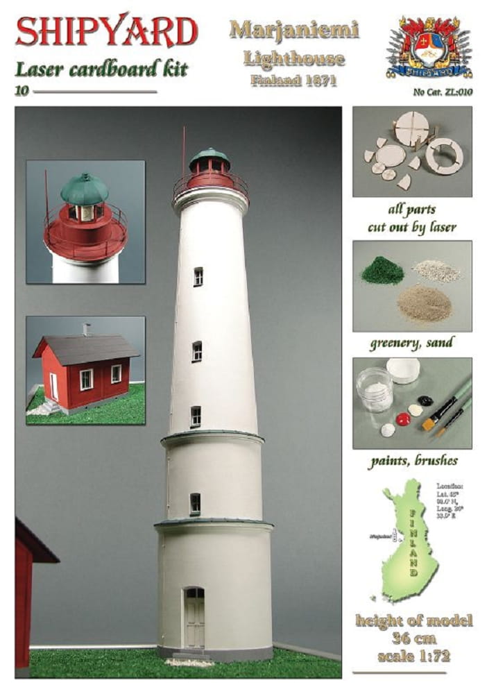 Shipyard Leuchtturm Marjaniemi Lighthouse 1871 1:72 Laser Kartonbausatz Shipyard Leuchtturm Marjaniemi Lighthouse 1871 1:72 Laser Kartonbausatz