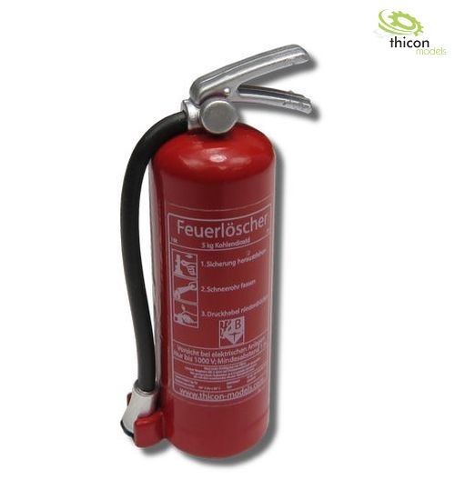 Thicon 1_10 _ 1_14 Feuerloescher mit Aufkleber rot mit Halter - RC-Zubehoer