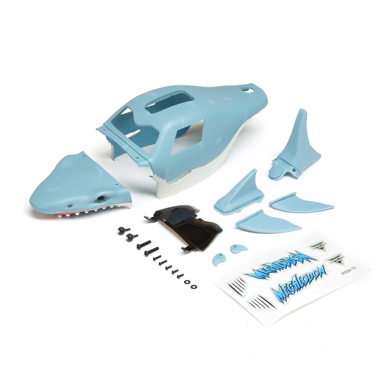 Losi Lackiert Complete Karosserie Set Megalodon_ Mini LMT - RC-Zubehoer