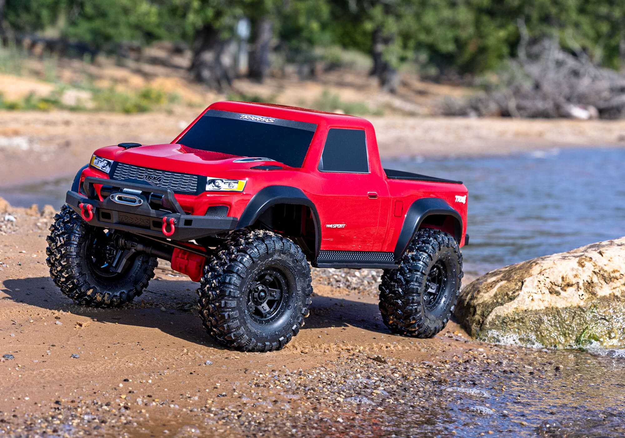 TRAXXAS TRX-4 Sport 4x4 Crawler 1_10 Rot RTR mit Portalachsen und Aluminium Stossdaempfern