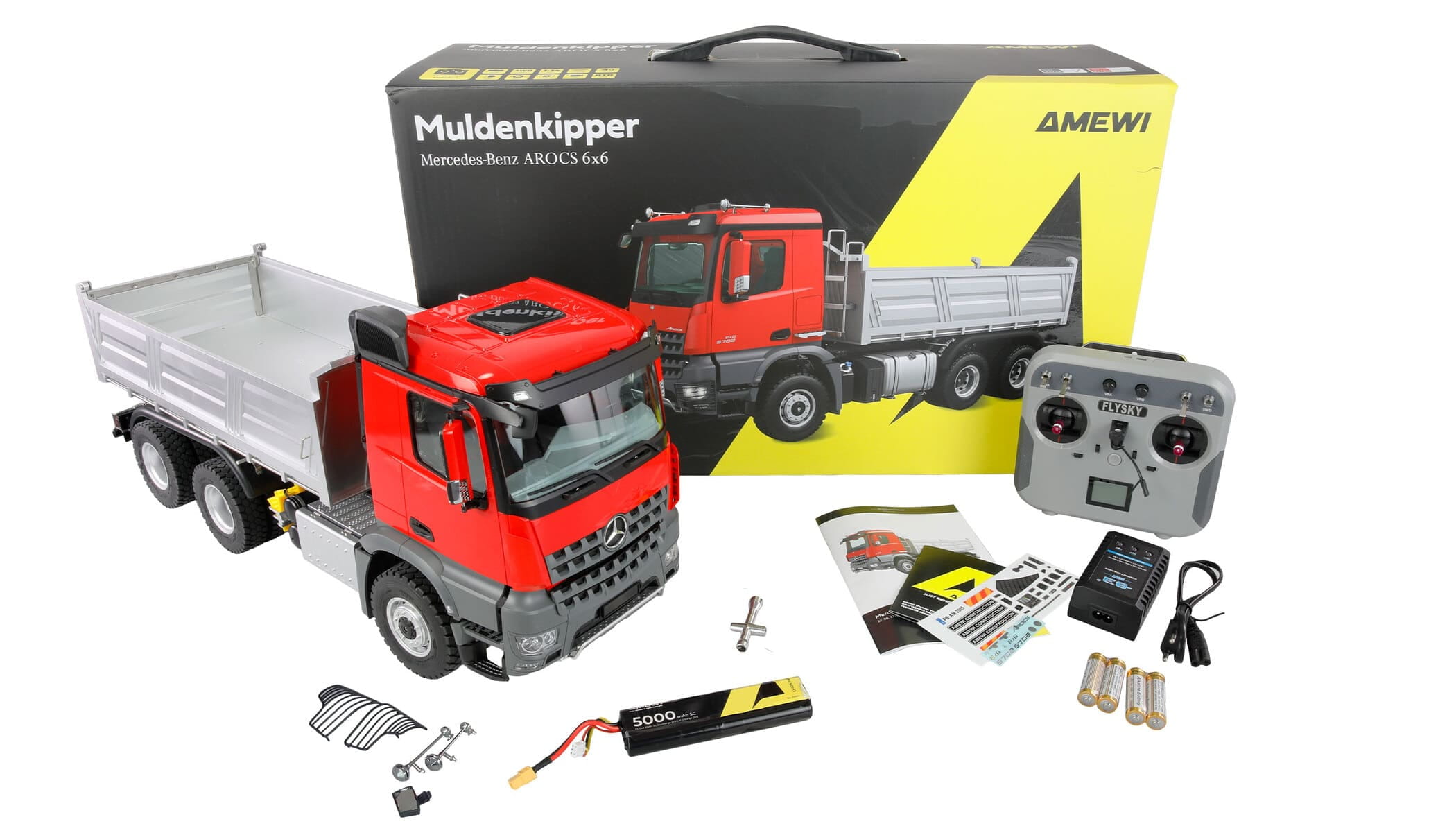 Amewi Mercedes-Benz Arocs Muldenkipper 6x6 1_14 RTR rot