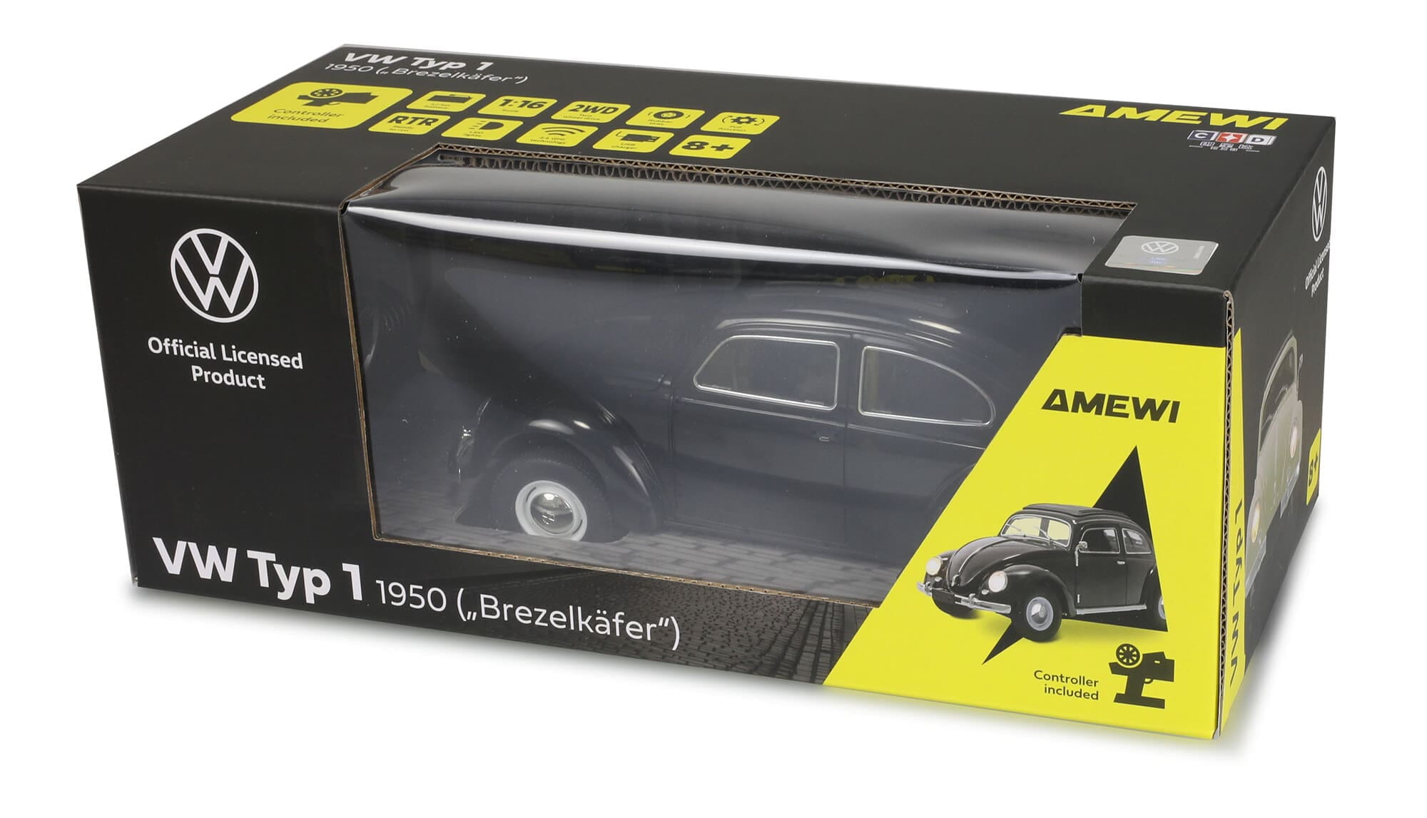 Amewi VW Typ 1 1950 Brezelkaefer 1_16 RTR RC Auto Schwarz