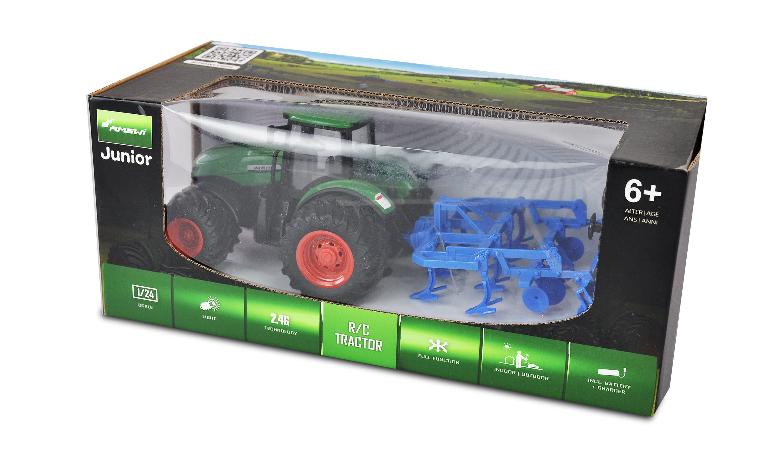 Amewi RC Traktor mit Grubber 1_24 RTR gruen - RC-Zubehoer