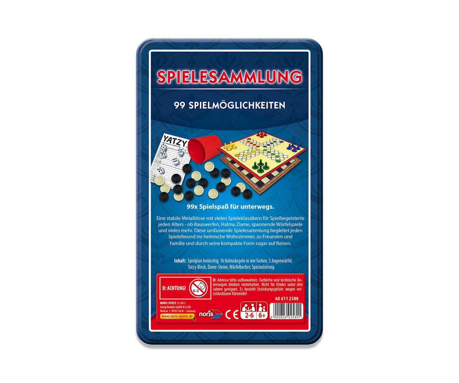 Noris 99iger-Spielesammlung in Metallbox