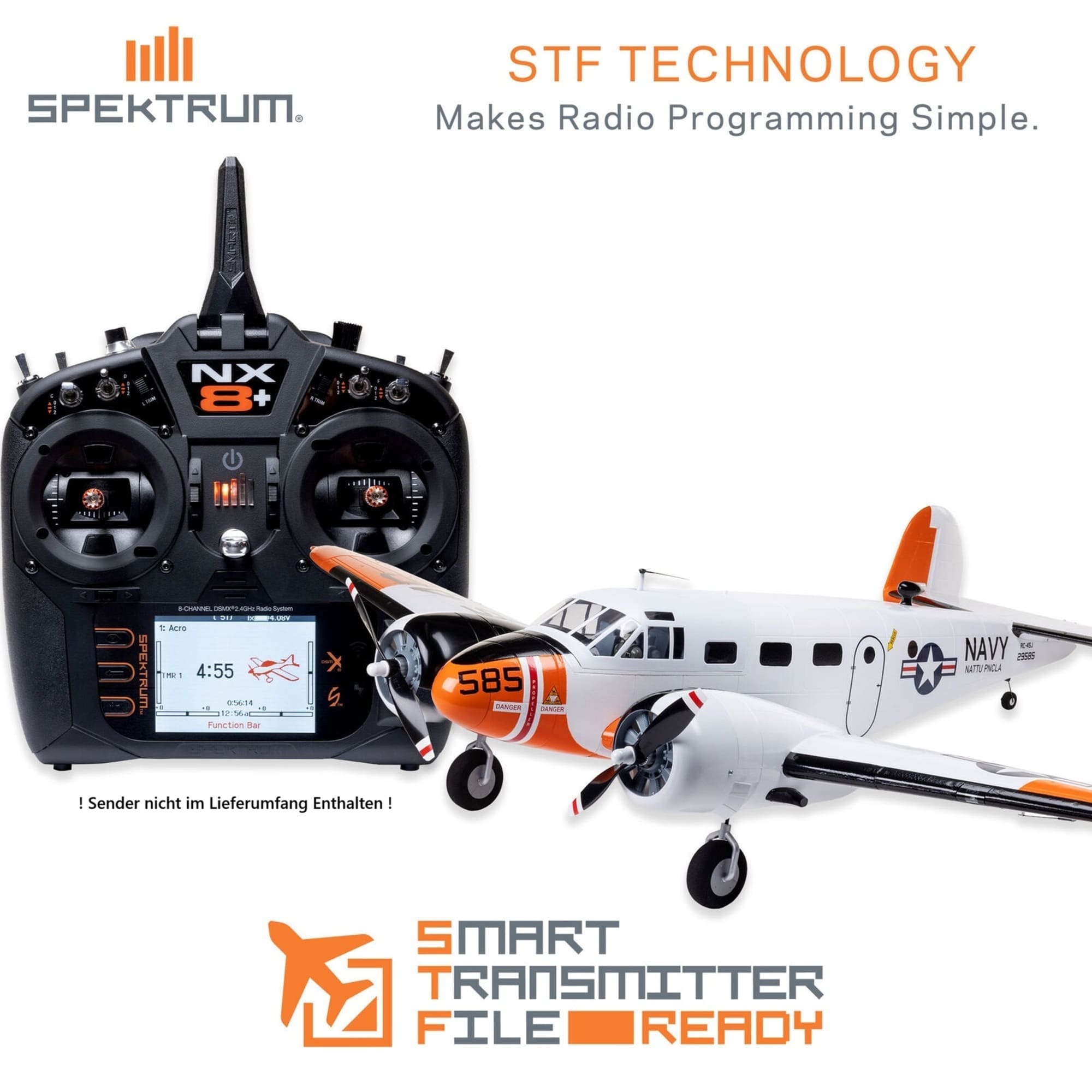 E-flite Beechcraft D18 RC-45J 1.5m BNF AS3_ SAFE