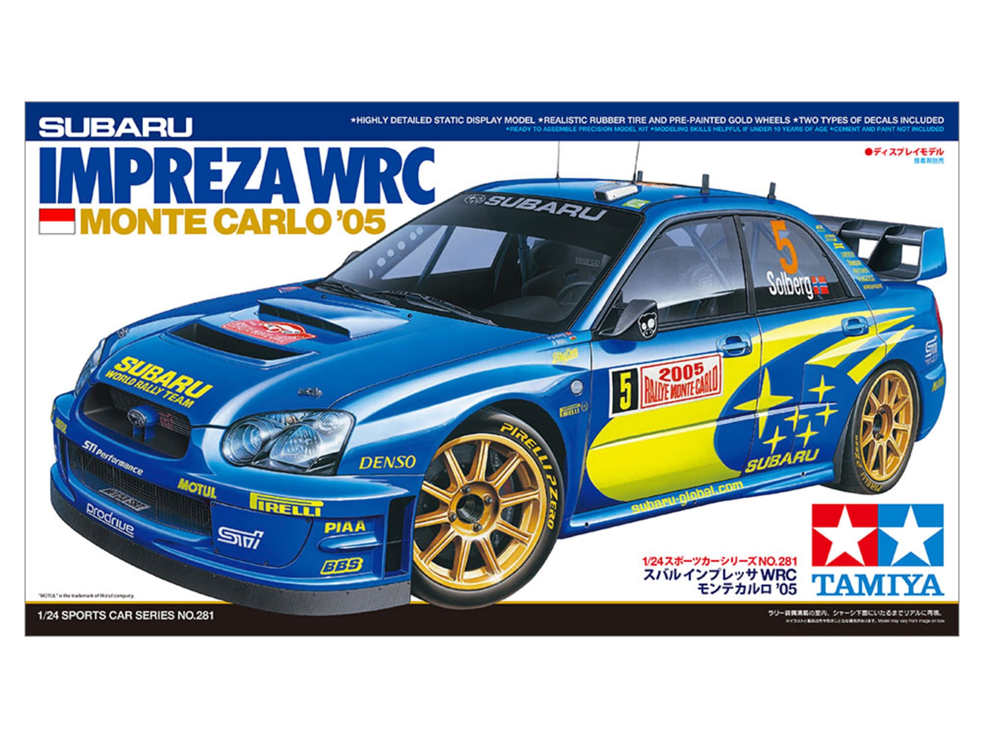 Tamiya 1_24 Subaru Impreza WRC Monte Carlo 2005 Modellbausatz mit detailliertem Rallye-Design